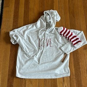 Rae Dunn “love” pullover size xs NWT